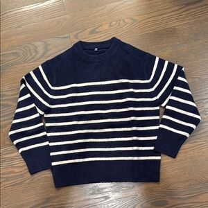 Uniqlo Kids Navy and White Striped Sweater